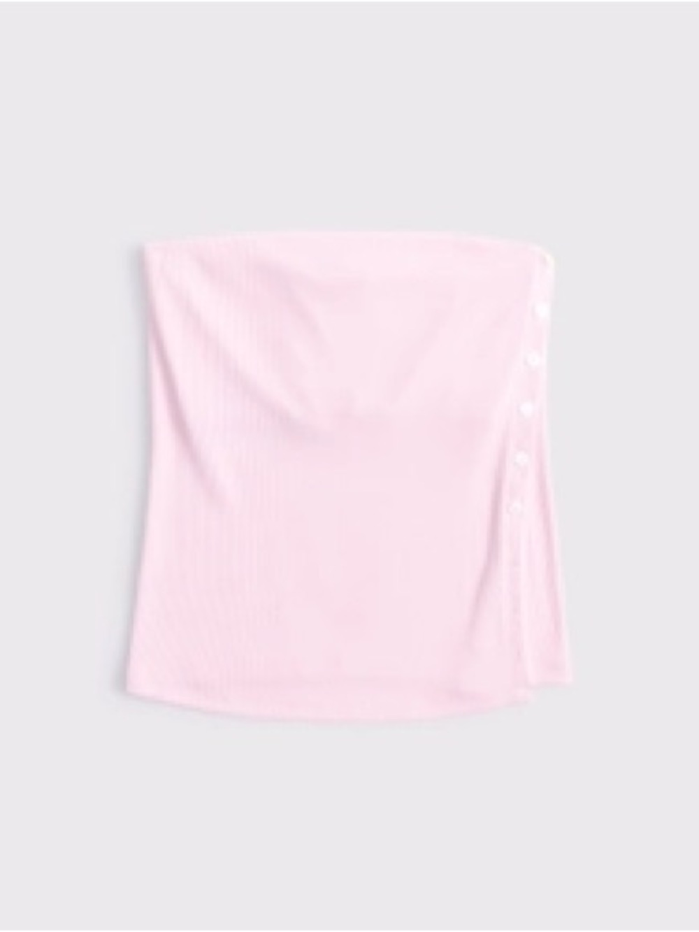 Abercrombie & Fitch Women's Powdered Rib Side-Button Tube Top - Light Pink